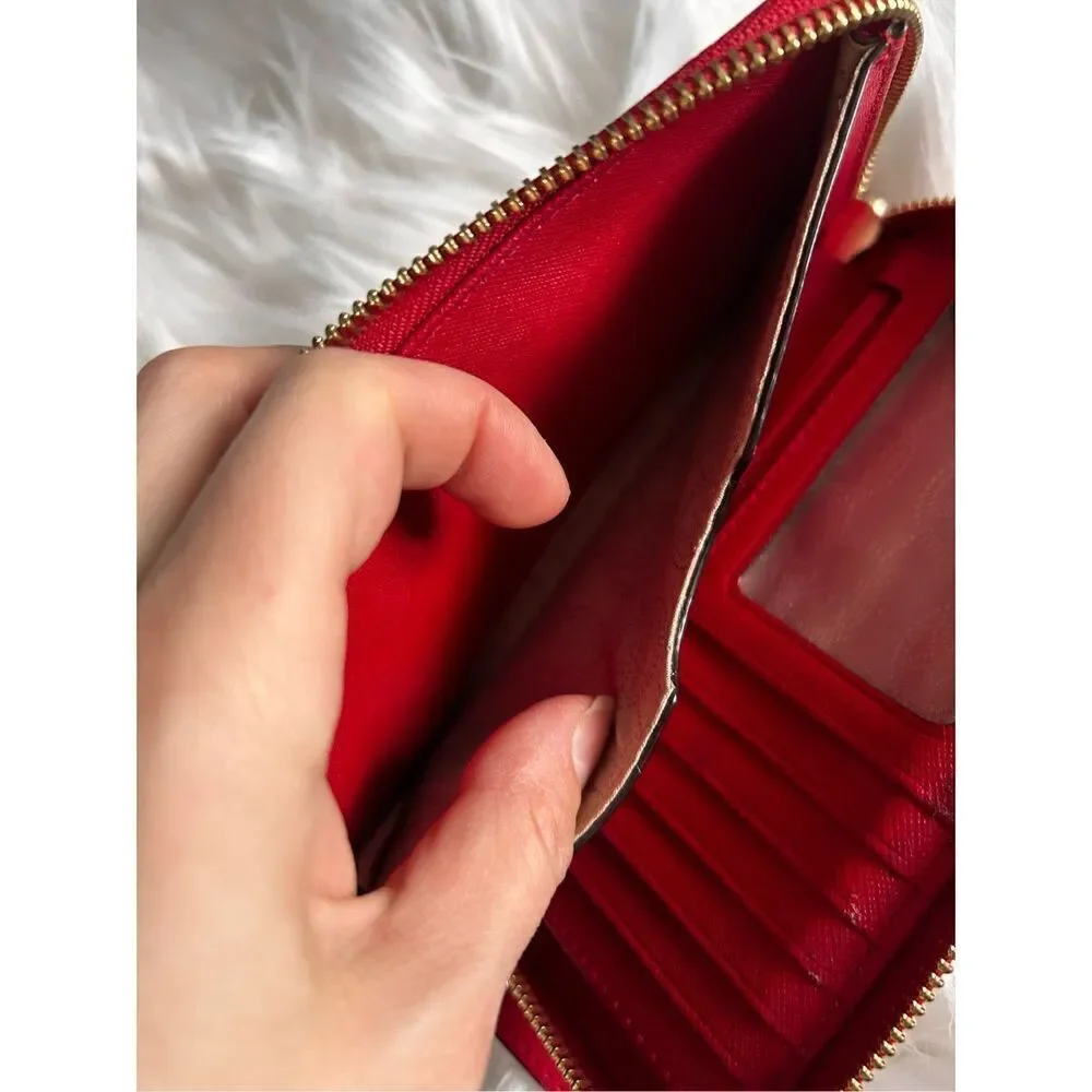 Michael Kors Wristlets Safiano Red Leather Wallet - Picture 4 of 8